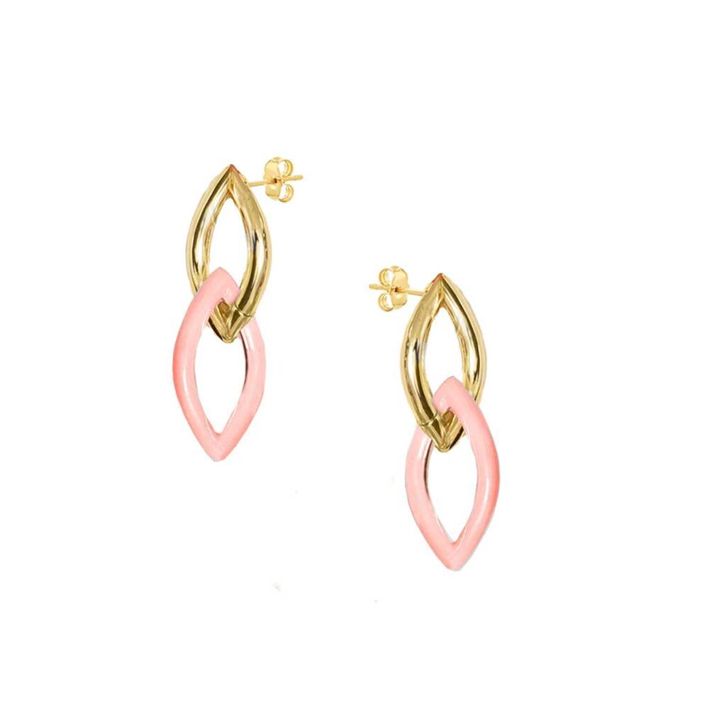 NEW ADRIANA PAPPAS women's enamel link earrings in pink